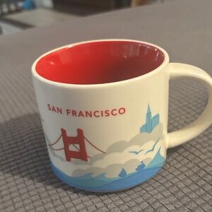 San Francisco Skyline Mug - Red and Cream